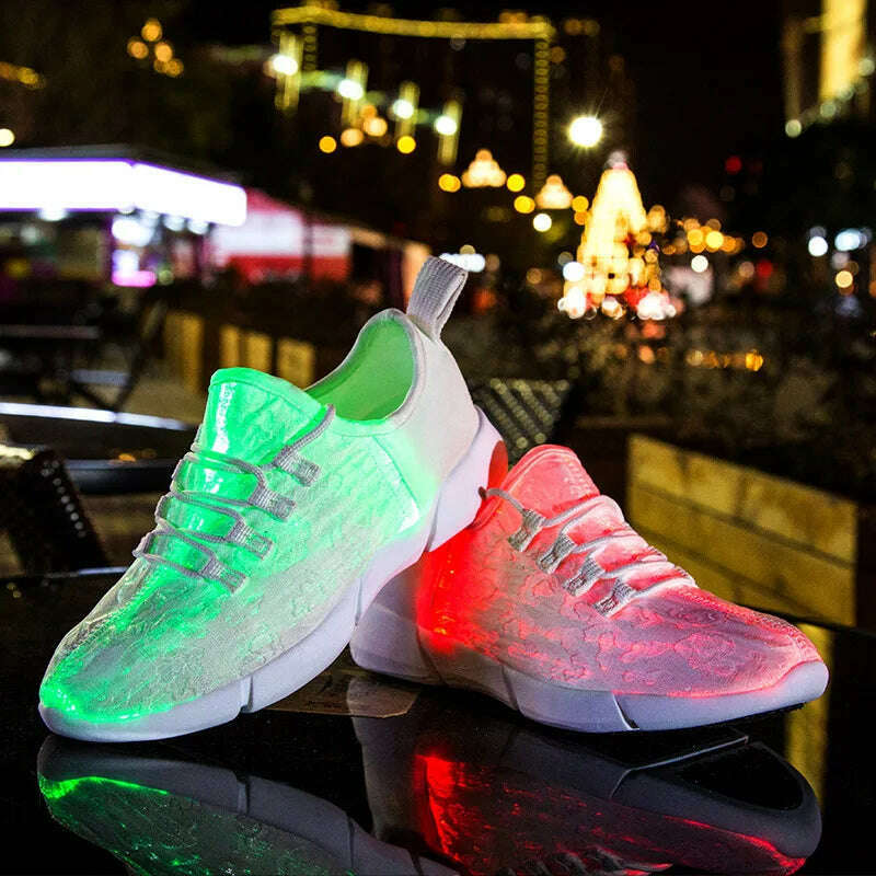 KIMLUD, 2023 New Luminous Sneakers Glowing Light Up Shoes for men women shoes White LED Sneakers Flashing Shoes with Light for Adult, KIMLUD Womens Clothes