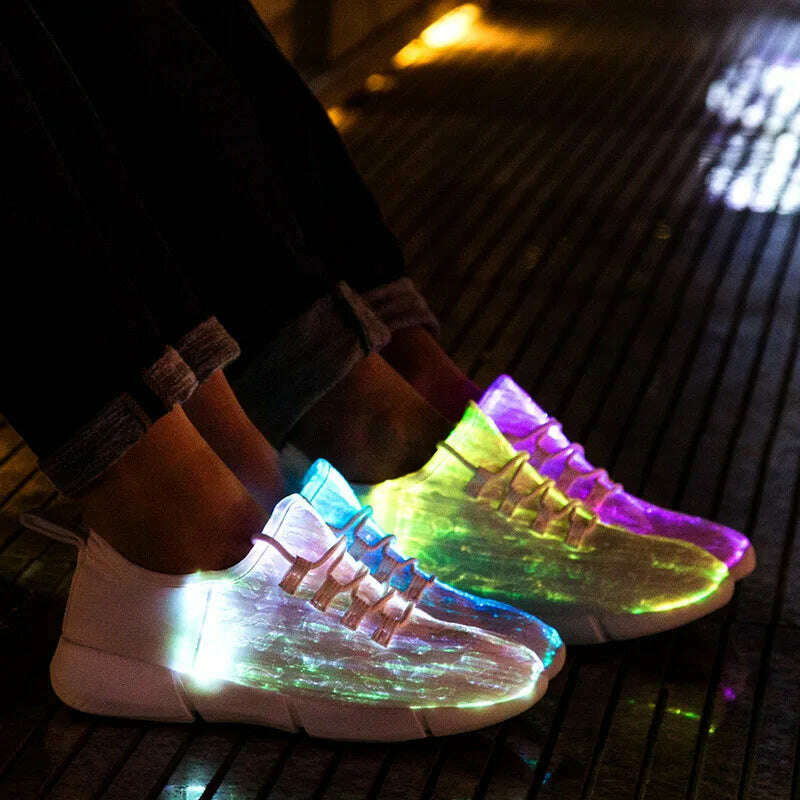KIMLUD, 2023 New Luminous Sneakers Glowing Light Up Shoes for men women shoes White LED Sneakers Flashing Shoes with Light for Adult, KIMLUD Womens Clothes