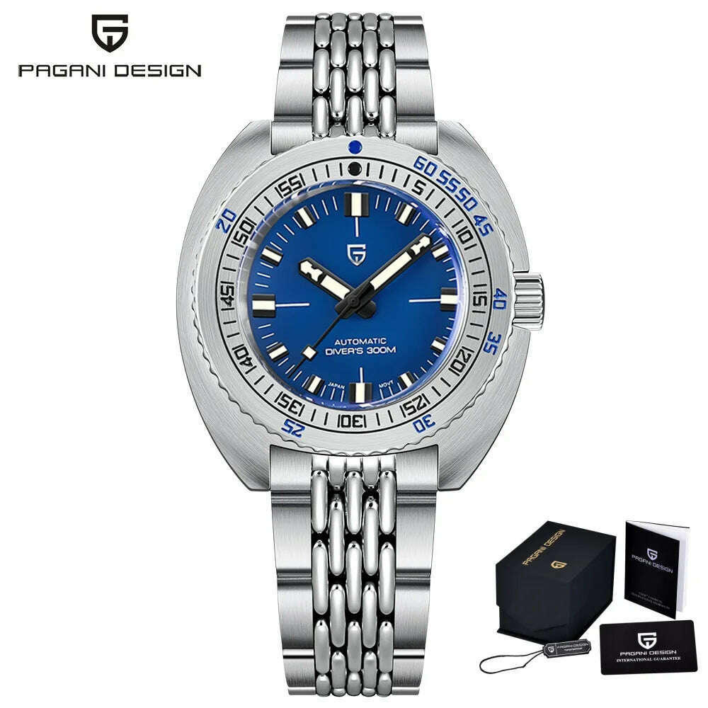 2023 New PAGANI DESIGN Men's Divers Automatic Mechanical Watches NH38 Sapphire Stainless Steel 300m Waterproof AR Watch for Men - KIMLUD