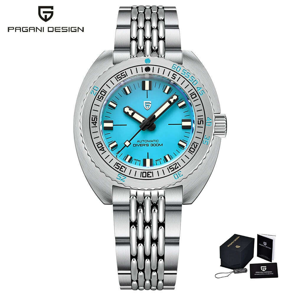 2023 New PAGANI DESIGN Men's Divers Automatic Mechanical Watches NH38 Sapphire Stainless Steel 300m Waterproof AR Watch for Men - KIMLUD