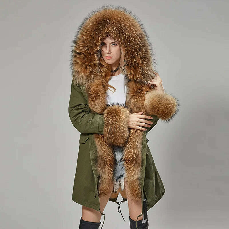 KIMLUD, 2023 New Winter warm Coat Natural Real Fox fur Jacket Hooded Black Woman Parkas Mulher Parkas Women's Jacket, 20 / S, KIMLUD Womens Clothes