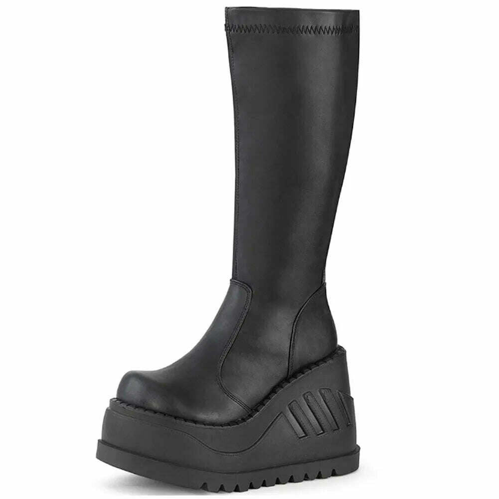 KIMLUD, 2023 New Women's Shoes Fashion Women Thigh Boot Wedges High Heels Platform Over The Knee Boots Female Street Cosplay Autumn Shoe, black style 2 / 5, KIMLUD Womens Clothes