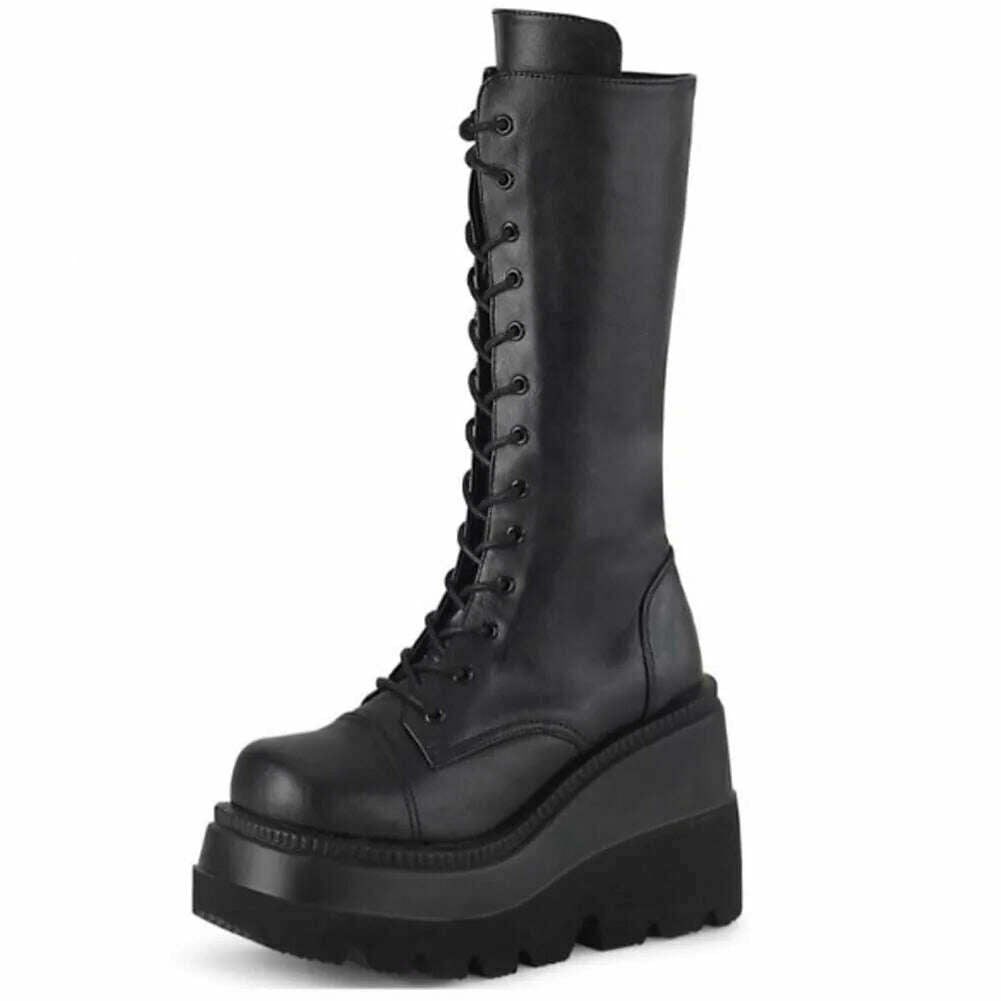 KIMLUD, 2023 New Women's Shoes Fashion Women Thigh Boot Wedges High Heels Platform Over The Knee Boots Female Street Cosplay Autumn Shoe, black style 3 / 5, KIMLUD Womens Clothes