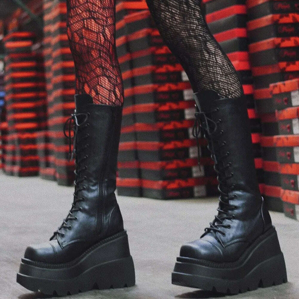 KIMLUD, 2023 New Women's Shoes Fashion Women Thigh Boot Wedges High Heels Platform Over The Knee Boots Female Street Cosplay Autumn Shoe, KIMLUD Womens Clothes