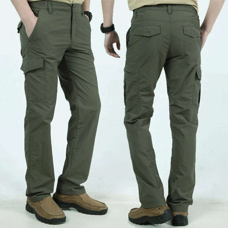 2023 Outdoor Waterproof Tactical Cargo Pants Men Breathable Summer Casual Army Military Long Trousers Male Quick Dry Cargo Pants - KIMLUD