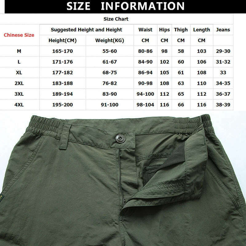 2023 Outdoor Waterproof Tactical Cargo Pants Men Breathable Summer Casual Army Military Long Trousers Male Quick Dry Cargo Pants - KIMLUD