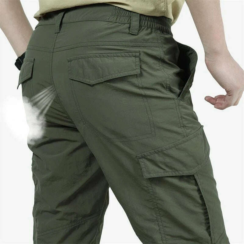 2023 Outdoor Waterproof Tactical Cargo Pants Men Breathable Summer Casual Army Military Long Trousers Male Quick Dry Cargo Pants - KIMLUD