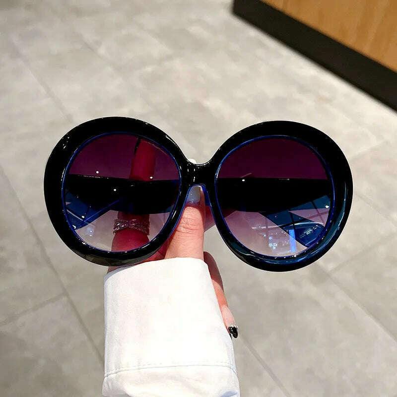 KIMLUD, 2023 Plastic Classic Vintage Sunglasses Woman Oversized Round Frame Female Glasses Big Shades Oculos New, KIMLUD Womens Clothes
