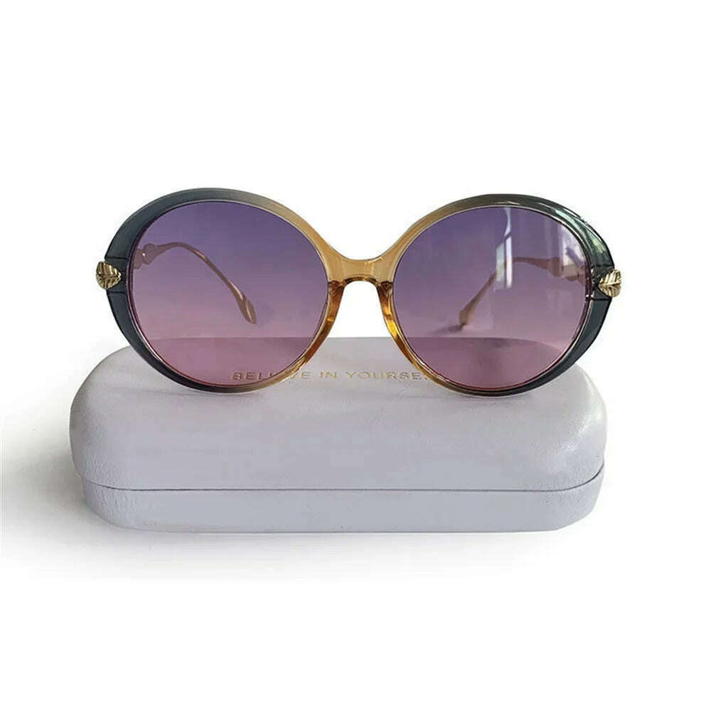 KIMLUD, 2023 Plastic Classic Vintage Sunglasses Woman Oversized Round Frame Luxury Brand Designer Female Glasses Big Shades Oculos New, KIMLUD Womens Clothes