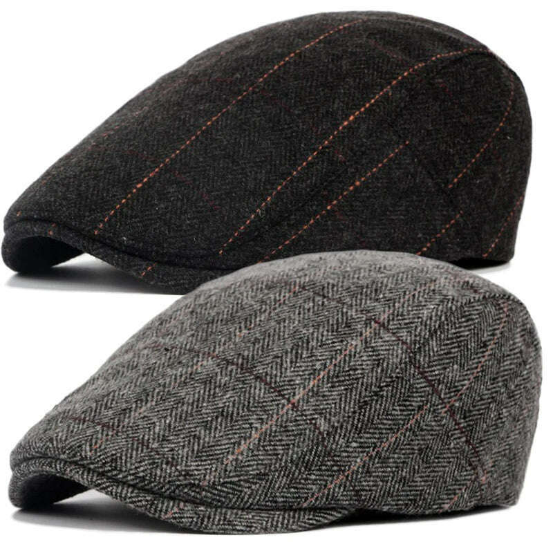 2023 Retro Newsboy Caps Men Octagonal Hats British Painters Hat Autumn Winter Berets Herringbone Flat Caps Hip Hop Berets Gorras - KIMLUD