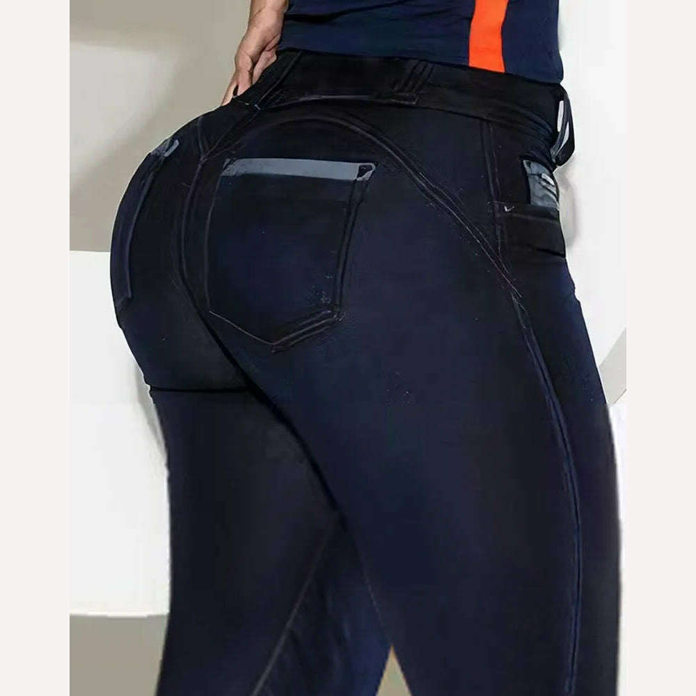KIMLUD, 2023 Summer Fashion Ladies Skinny Denim Pants Women Pocket Design High Waist Jeans European & American Women's Casual Clothing, KIMLUD Womens Clothes