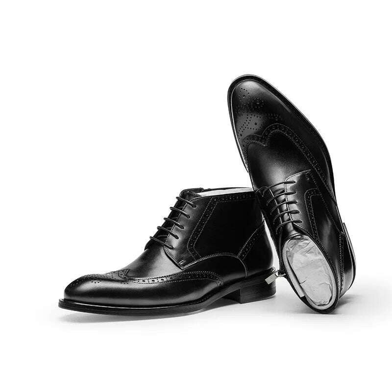 KIMLUD, 2023 Summer Men Chelsea Boots Luxury Genuine Leather Autumn Brand New Style Ankle Brogues Business Work Dress Shoes for Male, A / 37, KIMLUD Womens Clothes