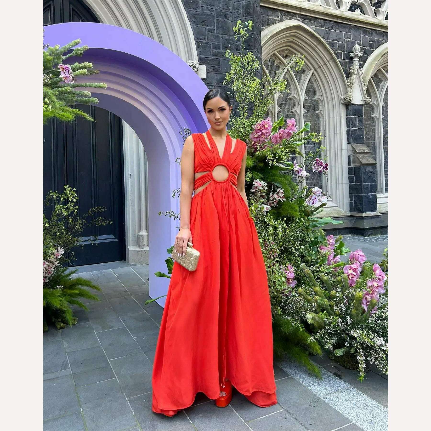 2023 Summer New Fashion Women Dresses Elegant Party Female Evening Dress Sexy Women's Clothing Chic Robes - KIMLUD