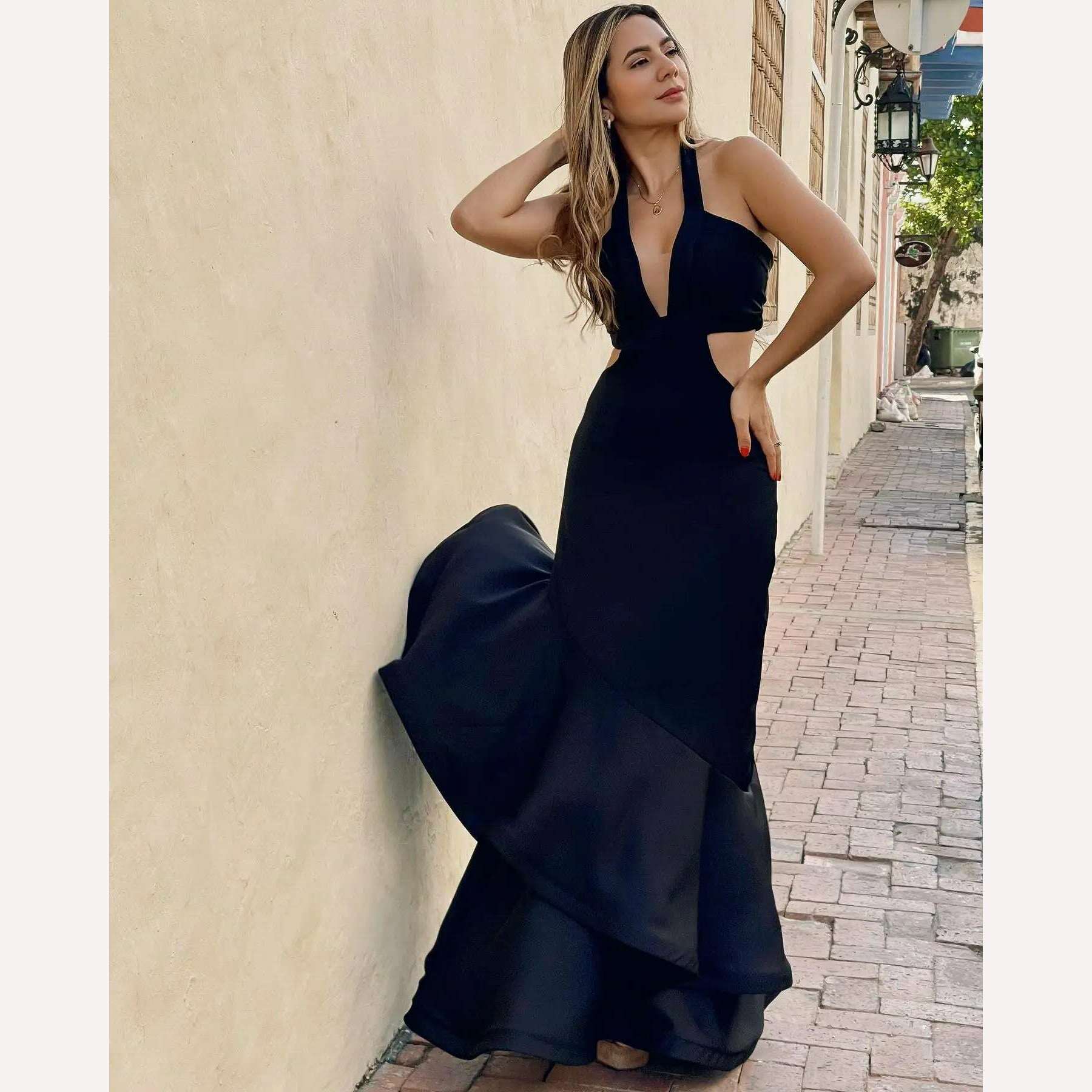 2023 Summer New Fashion Women Dresses Elegant Party Female Evening Dress Sexy Women's Clothing Chic Robes - KIMLUD