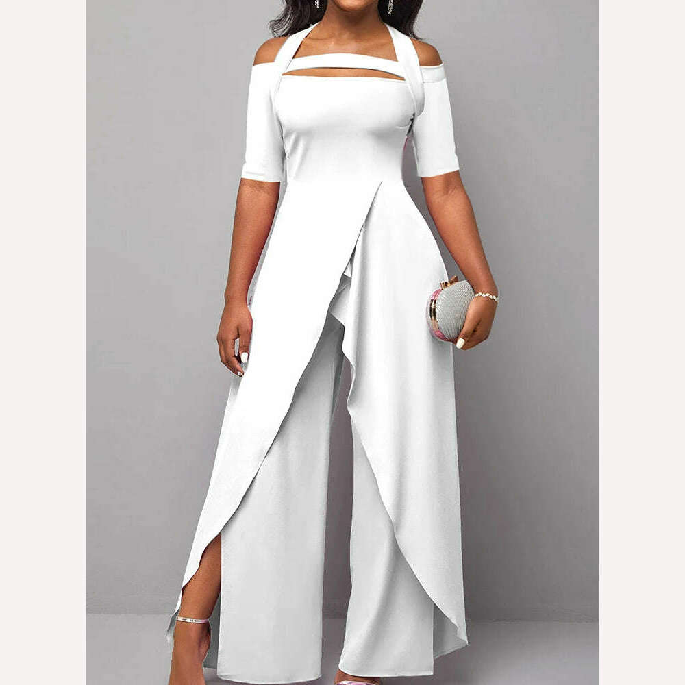 KIMLUD, 2023 Wide Leg Pants Printing Playsuits Women Summer Half Sleeve Fashion Loungewear Jumpsuits Patchwork Streetwear Dropshipping, KIMLUD Womens Clothes