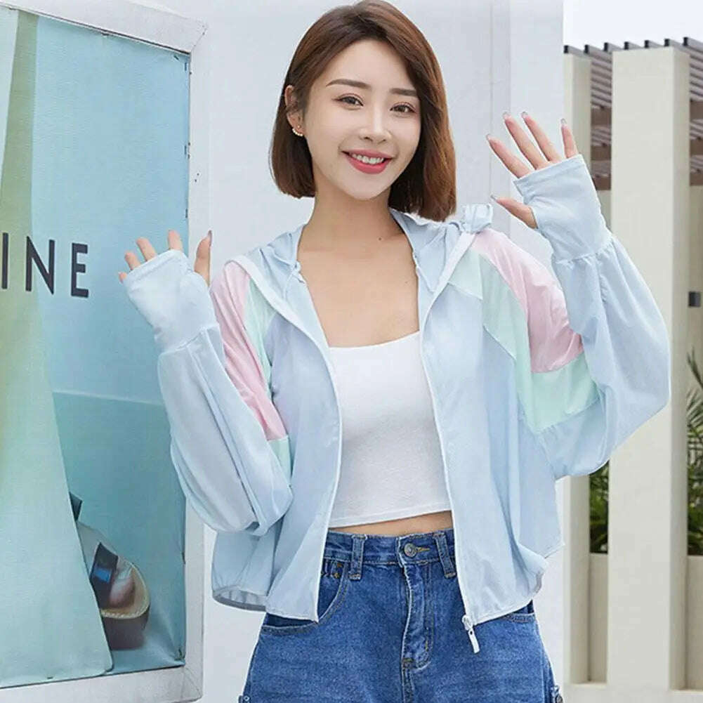 KIMLUD, 2023 Women Sunscreen Hat Ice Silk Clothing Summer Big Coat Protection Hat Shirt Clothing Edge Short UV With Sun Size Outdoo M4R4, KIMLUD Womens Clothes