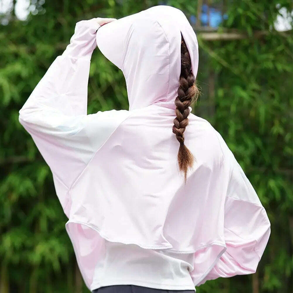 KIMLUD, 2023 Women Sunscreen Hat Ice Silk Clothing Summer Big Coat Protection Hat Shirt Clothing Edge Short UV With Sun Size Outdoo M4R4, KIMLUD Womens Clothes