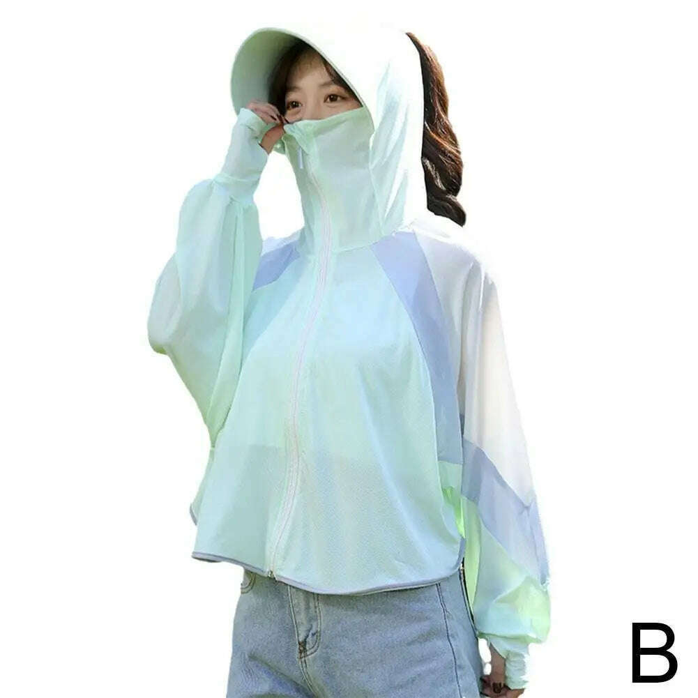 KIMLUD, 2023 Women Sunscreen Hat Ice Silk Clothing Summer Big Coat Protection Hat Shirt Clothing Edge Short UV With Sun Size Outdoo M4R4, KIMLUD Womens Clothes