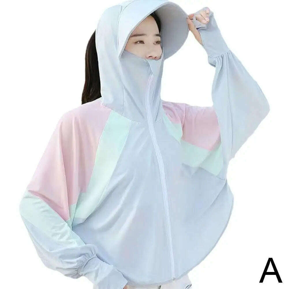 KIMLUD, 2023 Women Sunscreen Hat Ice Silk Clothing Summer Big Coat Protection Hat Shirt Clothing Edge Short UV With Sun Size Outdoo M4R4, KIMLUD Womens Clothes