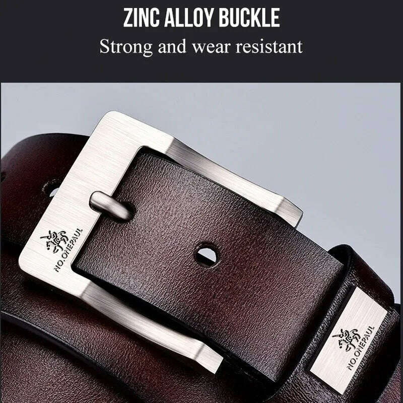 2023New Men's Cow Leather Belts Luxury Strap Male Belts For Fashion Classice Vintage Pin Buckle Men Belt High Quality - KIMLUD