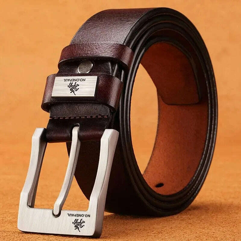 2023New Men's Cow Leather Belts Luxury Strap Male Belts For Fashion Classice Vintage Pin Buckle Men Belt High Quality - KIMLUD