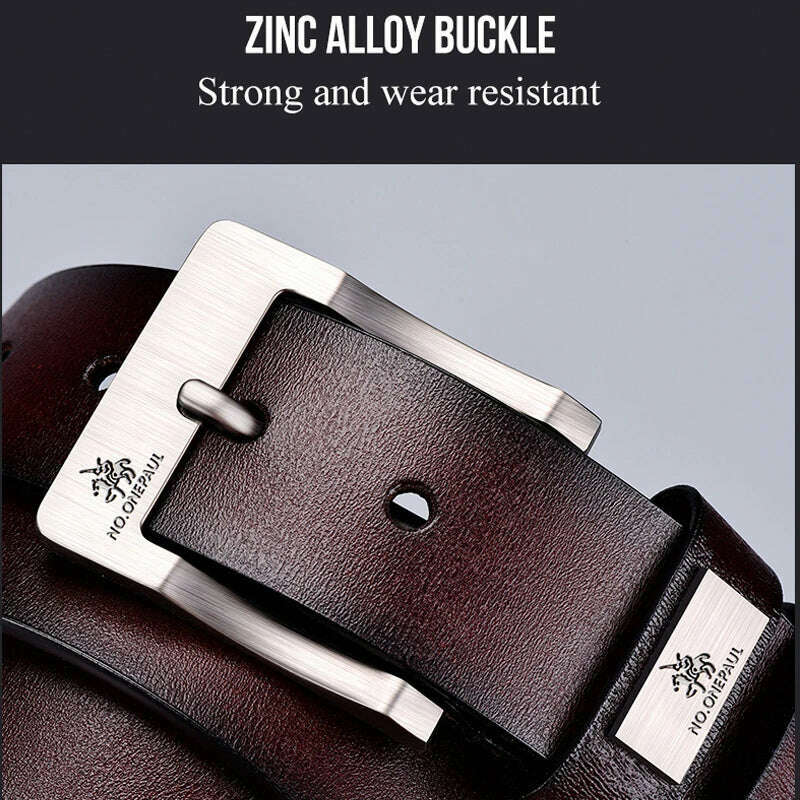 2023New Men's Cow Leather Belts Luxury Strap Male Belts For Fashion Classice Vintage Pin Buckle Men Belt High Quality - KIMLUD