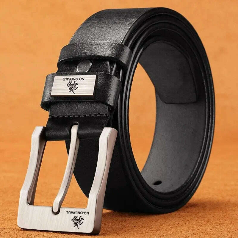 2023New Men's Cow Leather Belts Luxury Strap Male Belts For Fashion Classice Vintage Pin Buckle Men Belt High Quality - KIMLUD