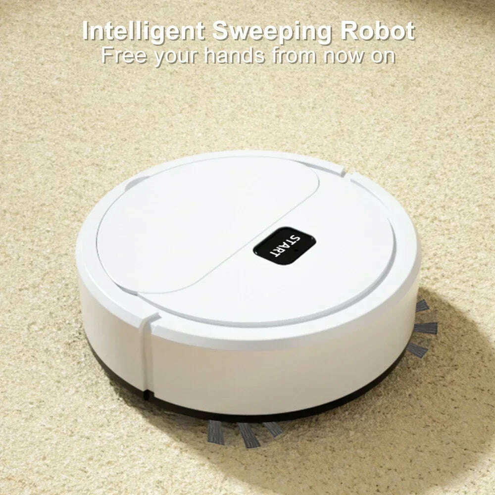 2024 Automatic Portable Mini Home Floor Robotic Vacuum Cleaner USB Rechargeable Wet Dry Three-In-One Sweeping Machine for Home - KIMLUD