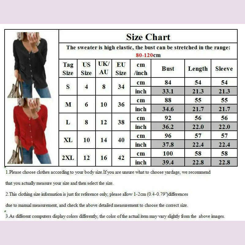 2024 Autumn/Winter Amazon Wish Women's Button Long Sleeve Cardigan Women's Knitted Sweater Jacket - KIMLUD