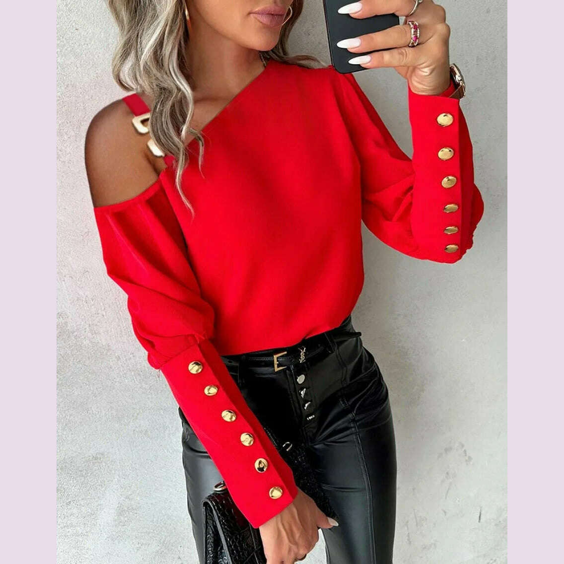 2024 Fashion V-neck Long Sleeve Lace Women Blouse Autumn Hollow Out Elegant Tops Office Lady Vintage Shirt Blouses Women Blouse - KIMLUD