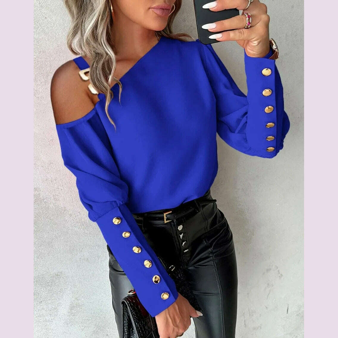 2024 Fashion V-neck Long Sleeve Lace Women Blouse Autumn Hollow Out Elegant Tops Office Lady Vintage Shirt Blouses Women Blouse - KIMLUD