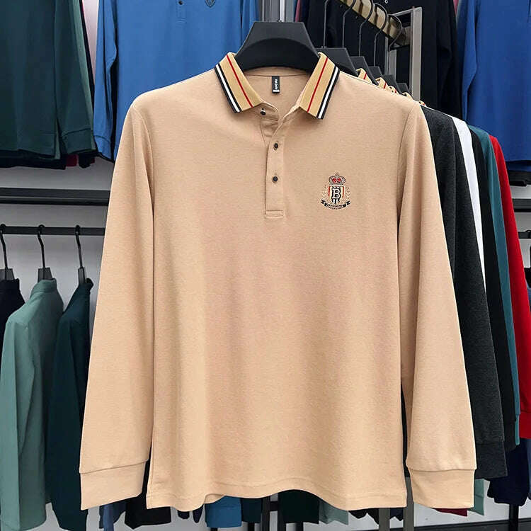 2024 High End Brand Men's Spring New Exquisite Embroidered Silk Polo Shirt Trend Casual Comfortable Lapel T-Shirt Top Men's Wear - KIMLUD