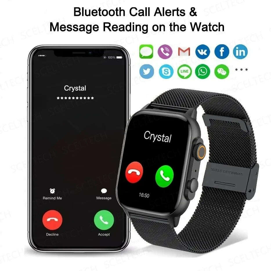 KIMLUD, 2024 HK9 Pro MAX Smart Watch 9 Mens Women AMOLED HD Screen Heart Rate Blood Pressure NFC Bluetooth Call Smartwatch For Sport, KIMLUD Womens Clothes