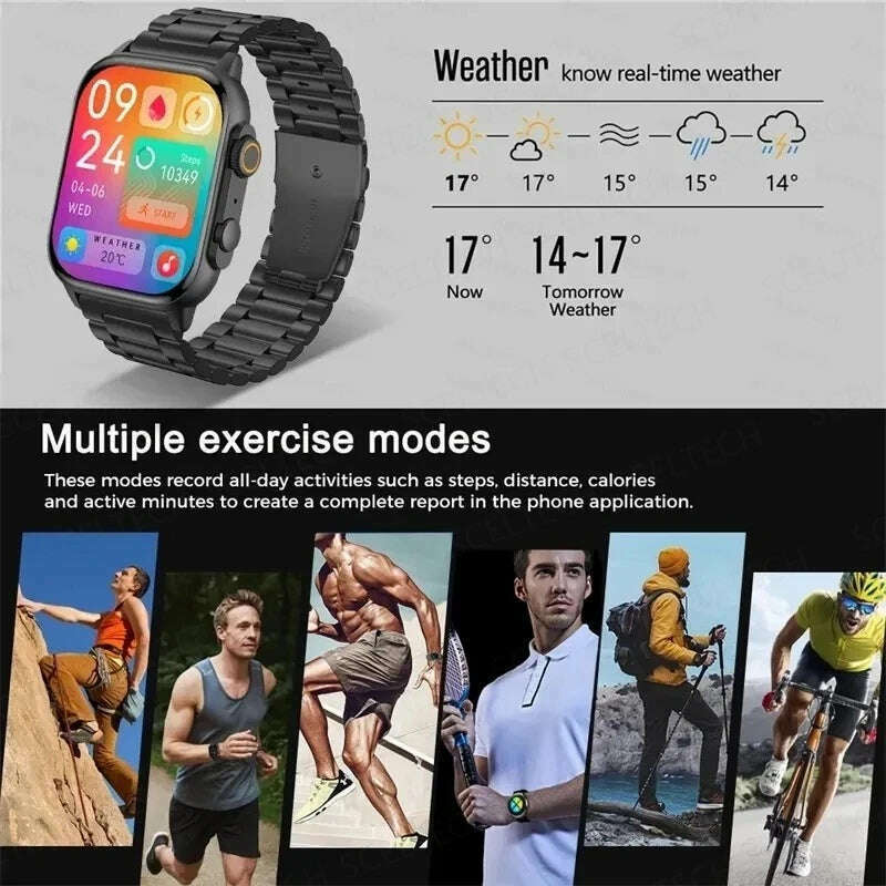 KIMLUD, 2024 HK9 Pro MAX Smart Watch 9 Mens Women AMOLED HD Screen Heart Rate Blood Pressure NFC Bluetooth Call Smartwatch For Sport, KIMLUD Womens Clothes
