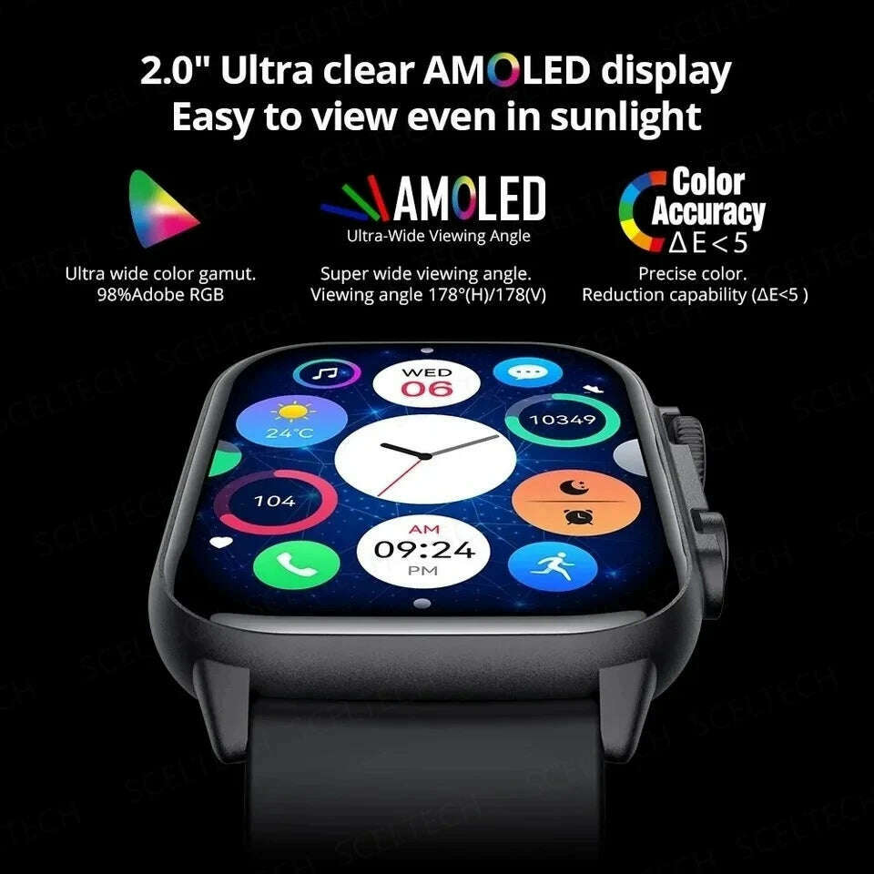 KIMLUD, 2024 HK9 Pro MAX Smart Watch 9 Mens Women AMOLED HD Screen Heart Rate Blood Pressure NFC Bluetooth Call Smartwatch For Sport, KIMLUD Womens Clothes