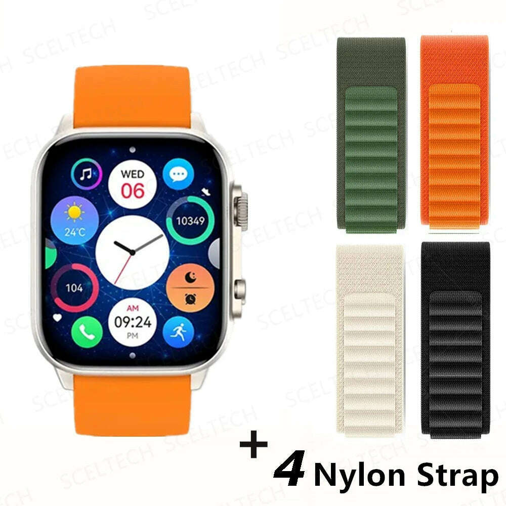 KIMLUD, 2024 HK9 Pro MAX Smart Watch 9 Mens Women AMOLED HD Screen Heart Rate Blood Pressure NFC Bluetooth Call Smartwatch For Sport, GoldHY-4GS, KIMLUD Womens Clothes