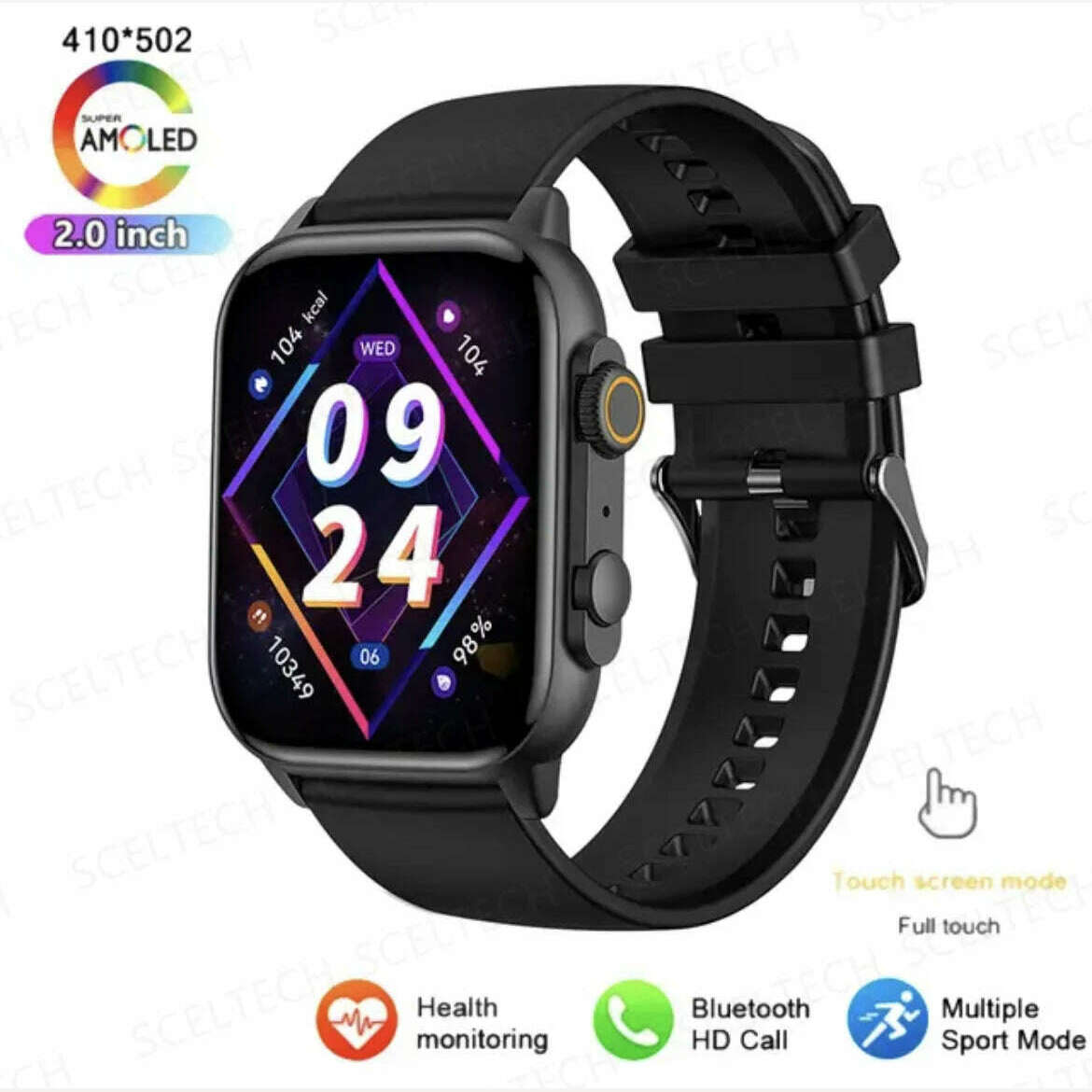 KIMLUD, 2024 HK9 Pro MAX Smart Watch 9 Mens Women AMOLED HD Screen Heart Rate Blood Pressure NFC Bluetooth Call Smartwatch For Sport, BlackHY, KIMLUD Womens Clothes