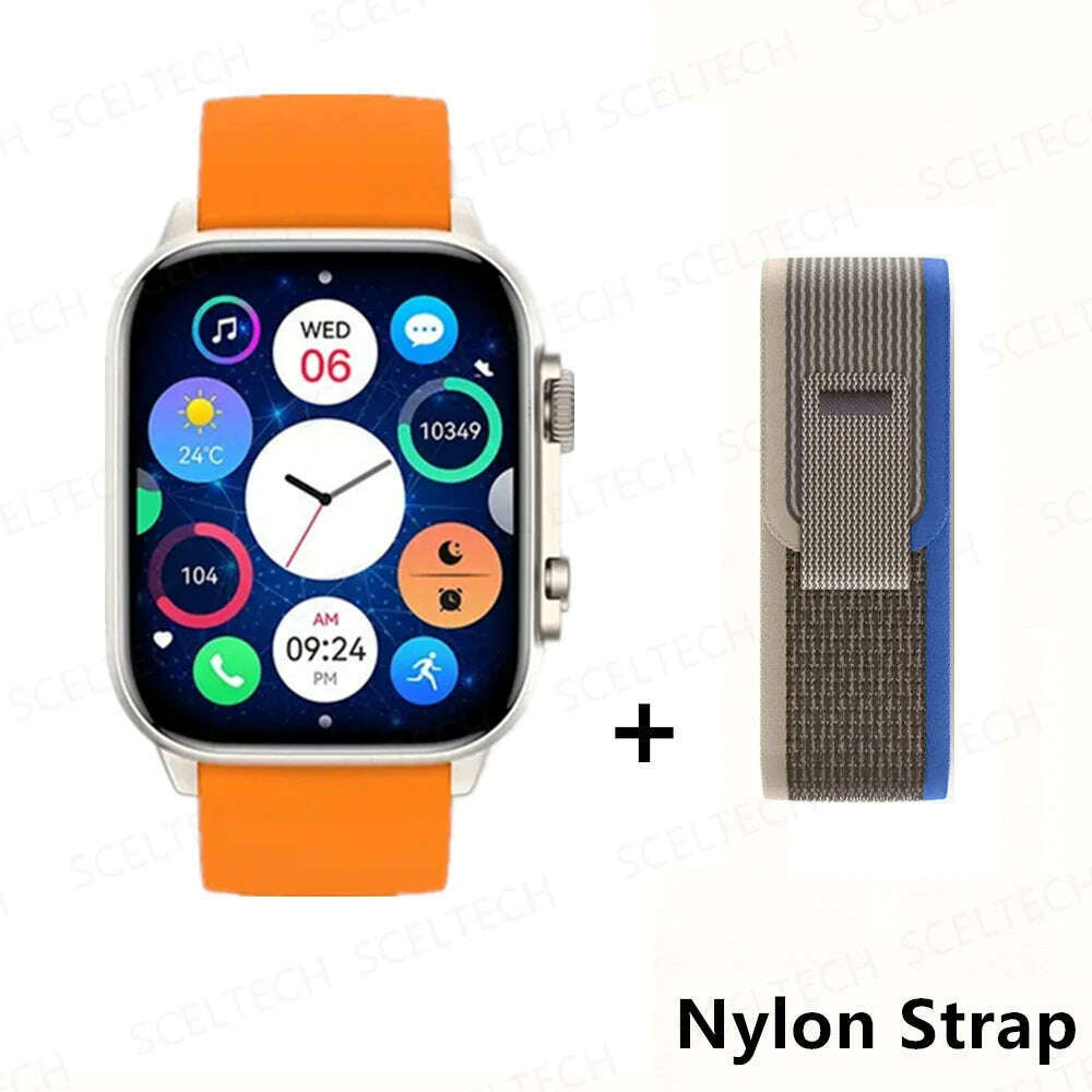 KIMLUD, 2024 HK9 Pro MAX Smart Watch 9 Mens Women AMOLED HD Screen Heart Rate Blood Pressure NFC Bluetooth Call Smartwatch For Sport, GoldHY-BlueYJ, KIMLUD Womens Clothes