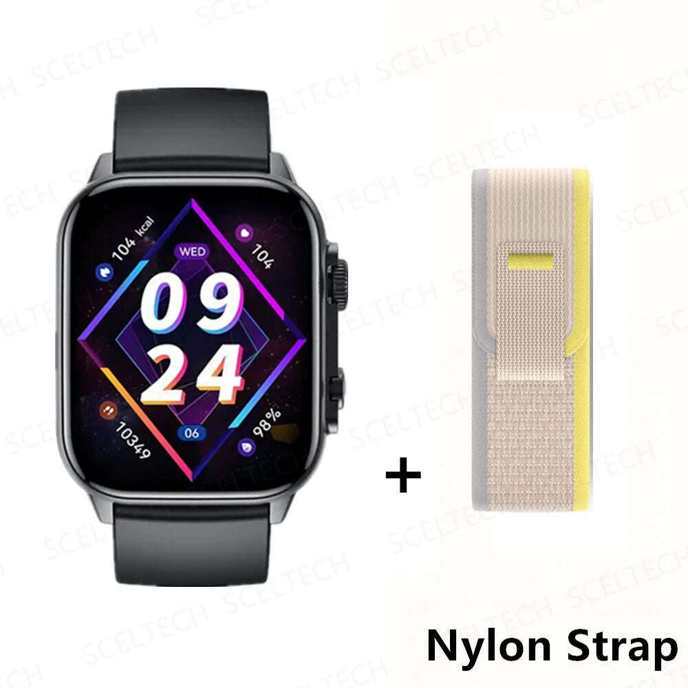 KIMLUD, 2024 HK9 Pro MAX Smart Watch 9 Mens Women AMOLED HD Screen Heart Rate Blood Pressure NFC Bluetooth Call Smartwatch For Sport, BlackHY-YellowYJ, KIMLUD Womens Clothes