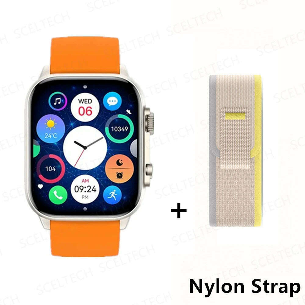 KIMLUD, 2024 HK9 Pro MAX Smart Watch 9 Mens Women AMOLED HD Screen Heart Rate Blood Pressure NFC Bluetooth Call Smartwatch For Sport, GoldHY-YellowYJ, KIMLUD Womens Clothes