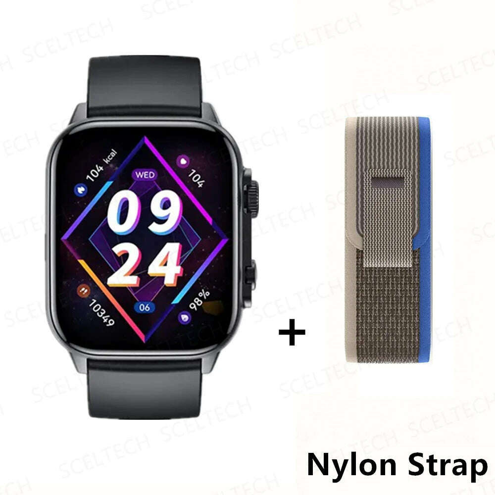KIMLUD, 2024 HK9 Pro MAX Smart Watch 9 Mens Women AMOLED HD Screen Heart Rate Blood Pressure NFC Bluetooth Call Smartwatch For Sport, BlackHY-BlueYJ, KIMLUD Womens Clothes