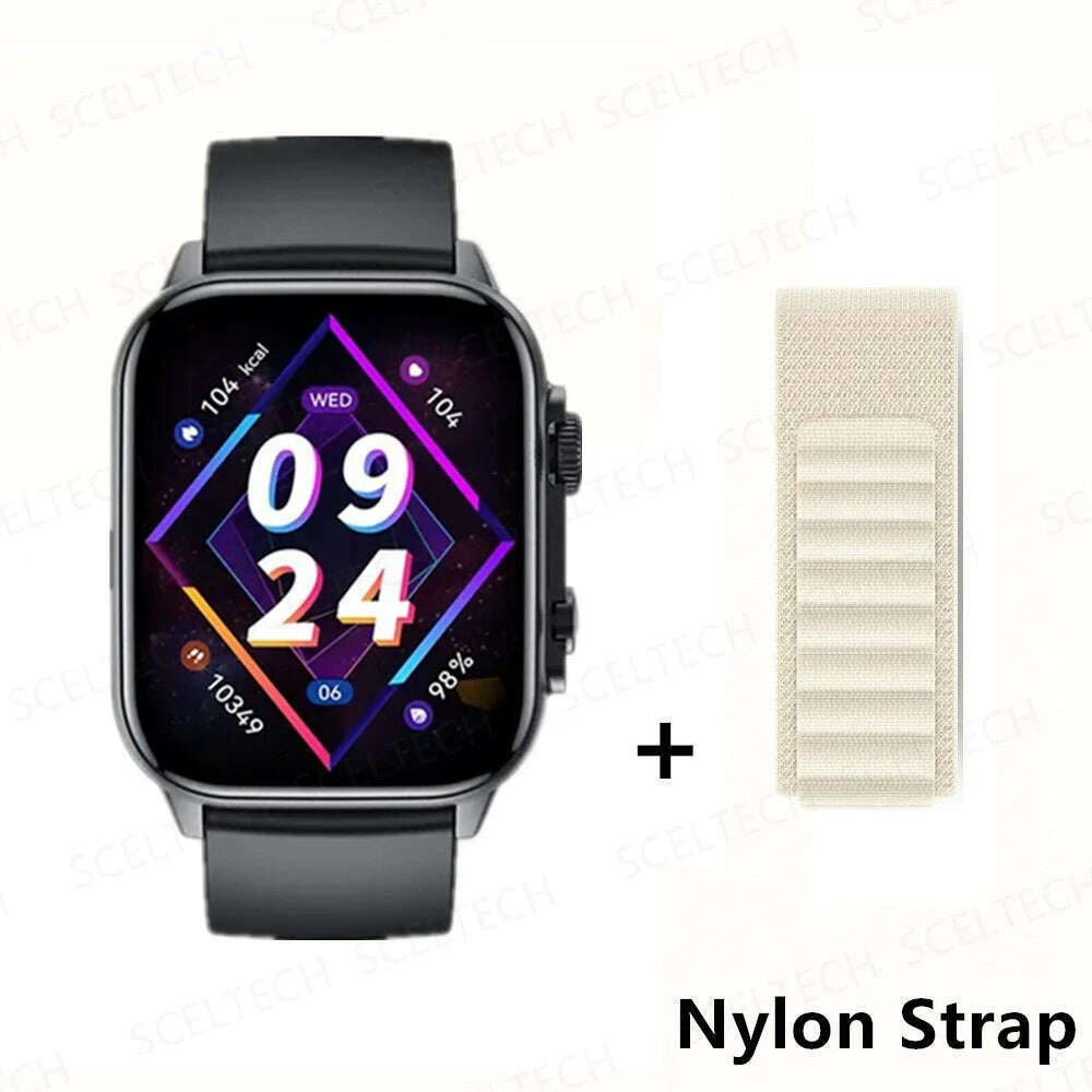 KIMLUD, 2024 HK9 Pro MAX Smart Watch 9 Mens Women AMOLED HD Screen Heart Rate Blood Pressure NFC Bluetooth Call Smartwatch For Sport, BlackHY-WhiteGS, KIMLUD Womens Clothes