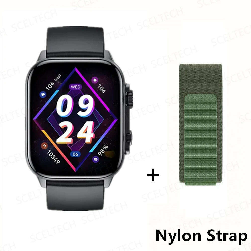 KIMLUD, 2024 HK9 Pro MAX Smart Watch 9 Mens Women AMOLED HD Screen Heart Rate Blood Pressure NFC Bluetooth Call Smartwatch For Sport, BlackHY-GreenGS, KIMLUD Womens Clothes