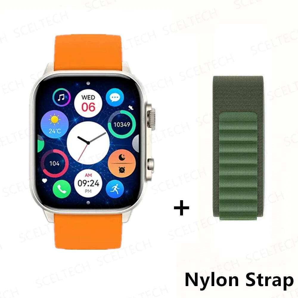 KIMLUD, 2024 HK9 Pro MAX Smart Watch 9 Mens Women AMOLED HD Screen Heart Rate Blood Pressure NFC Bluetooth Call Smartwatch For Sport, GoldHY-GreenGS, KIMLUD Womens Clothes