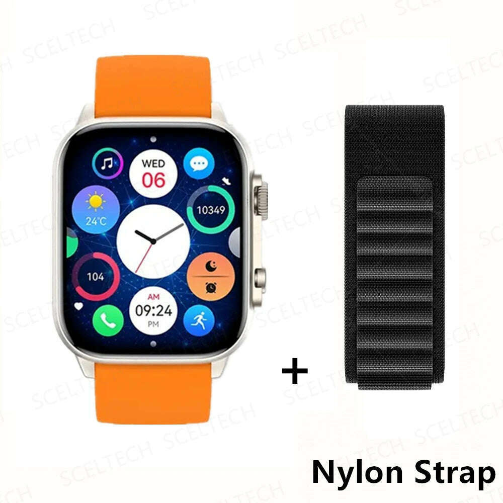 KIMLUD, 2024 HK9 Pro MAX Smart Watch 9 Mens Women AMOLED HD Screen Heart Rate Blood Pressure NFC Bluetooth Call Smartwatch For Sport, GoldHY-BlackGS, KIMLUD Womens Clothes