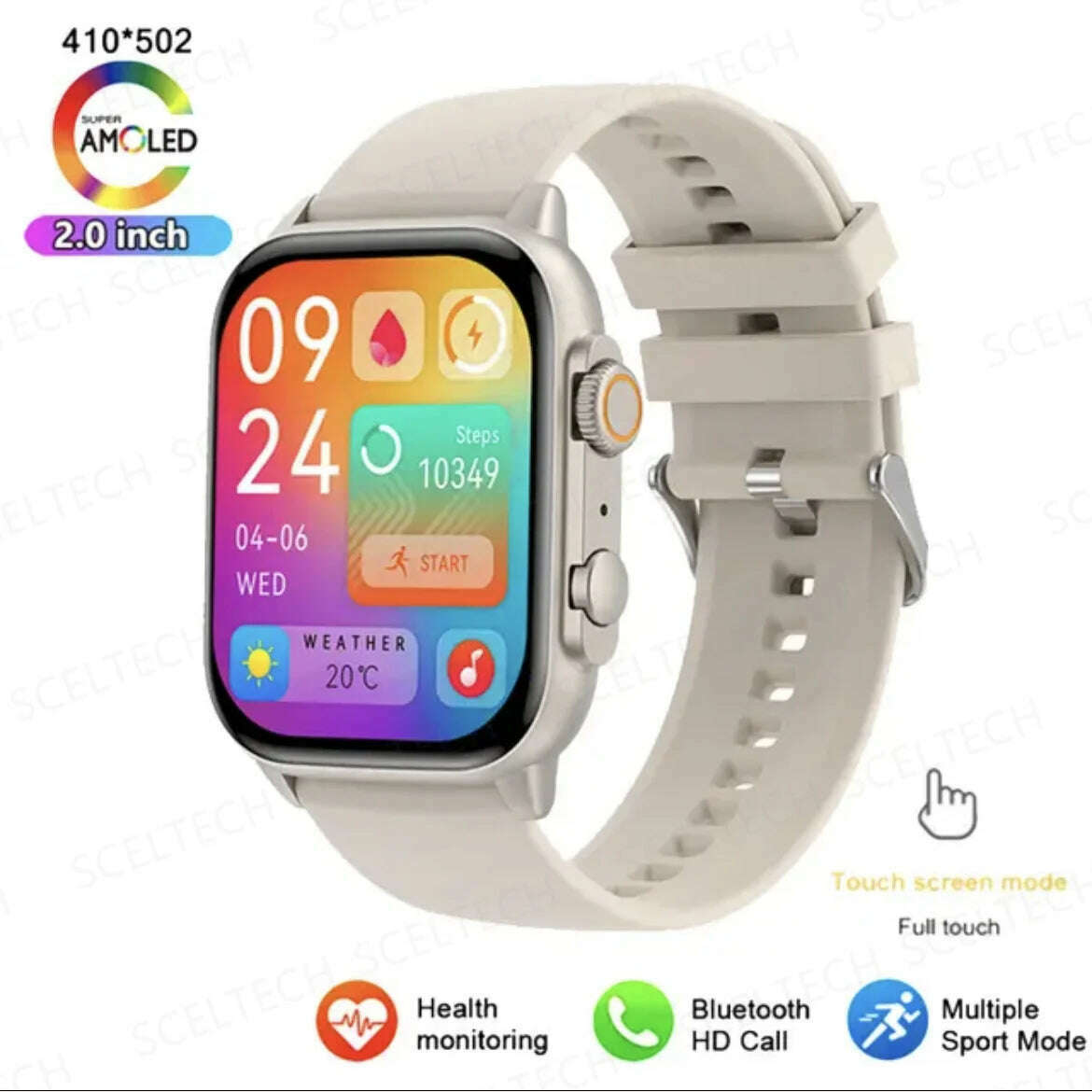 KIMLUD, 2024 HK9 Pro MAX Smart Watch 9 Mens Women AMOLED HD Screen Heart Rate Blood Pressure NFC Bluetooth Call Smartwatch For Sport, WhiteHY, KIMLUD Womens Clothes