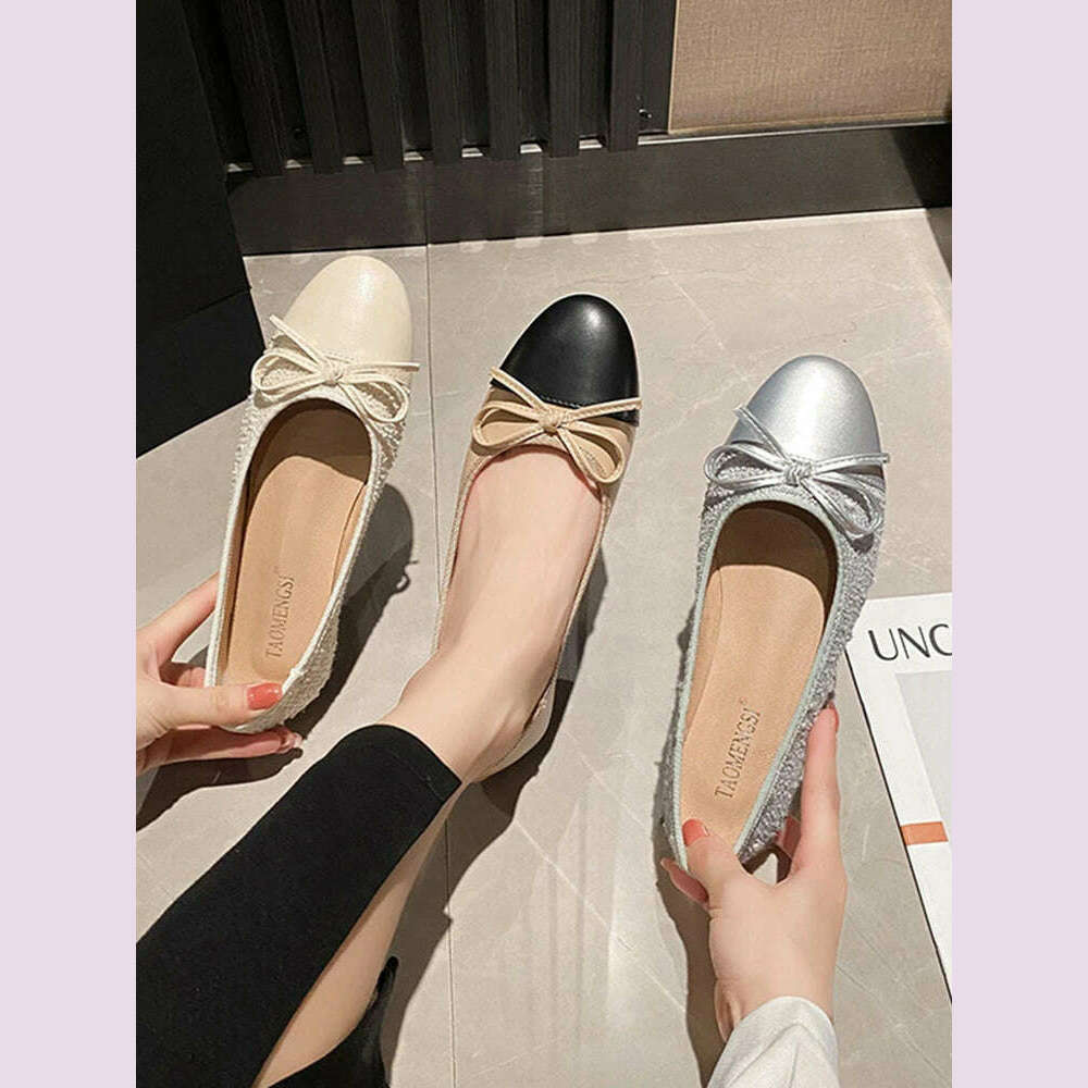KIMLUD, 2024 Luxury Woman Flat Sandal Dress Shoes High Heels Retro Closed Square Toe Mules Shoes Girls Wedding Shoe Casual Flat Shoes, KIMLUD Womens Clothes