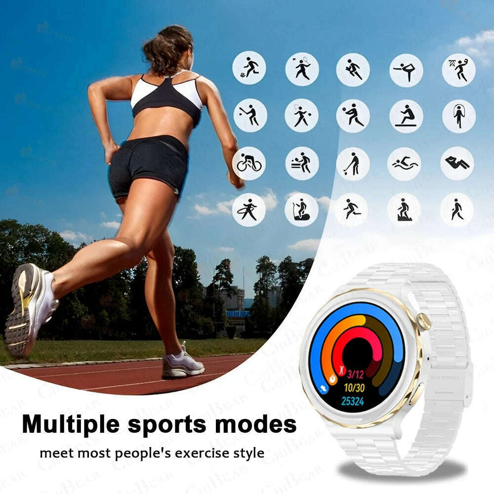 KIMLUD, 2024 New Fashion Women Smart Watch Heart Rate GPS Sport Fitness Watch Waterproof Voice Call AMOLED Smart Watch For Android IOS, KIMLUD Womens Clothes