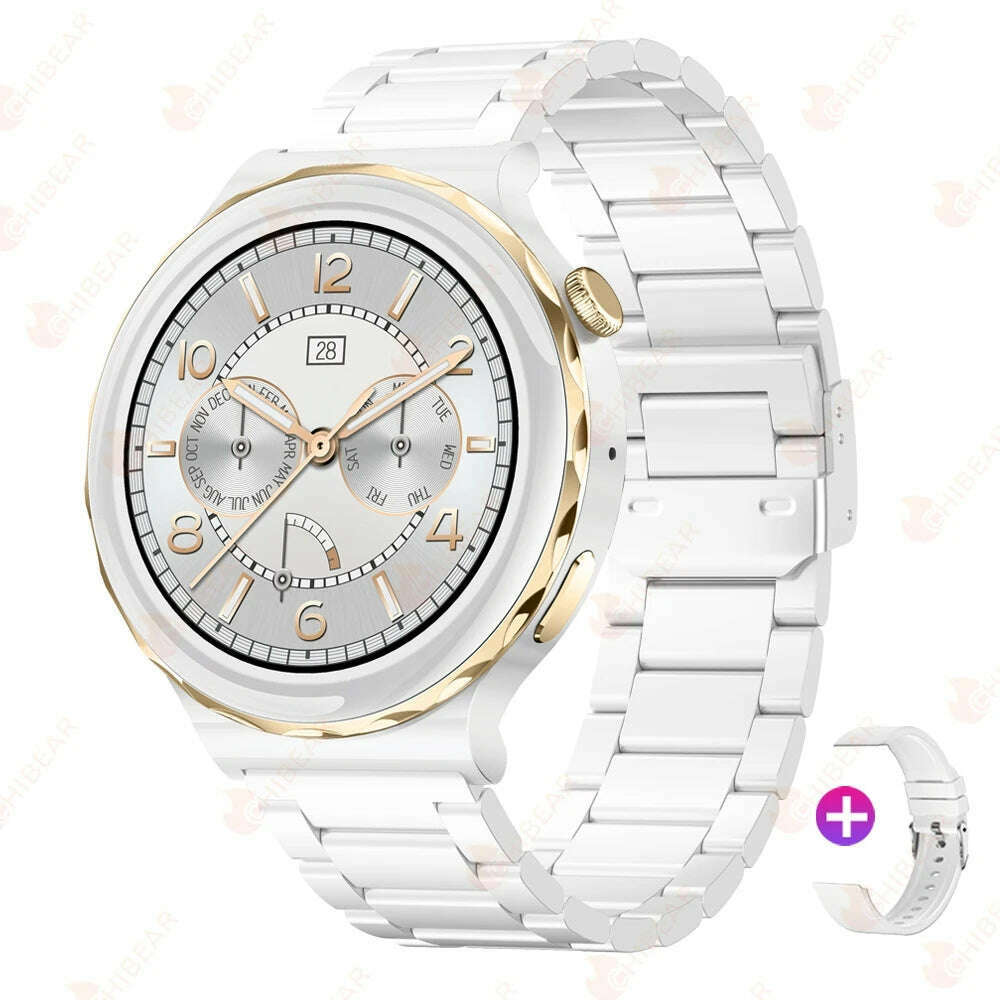 KIMLUD, 2024 New Fashion Women Smart Watch Heart Rate GPS Sport Fitness Watch Waterproof Voice Call AMOLED Smart Watch For Android IOS, Rose Gold Watch 1, KIMLUD Womens Clothes