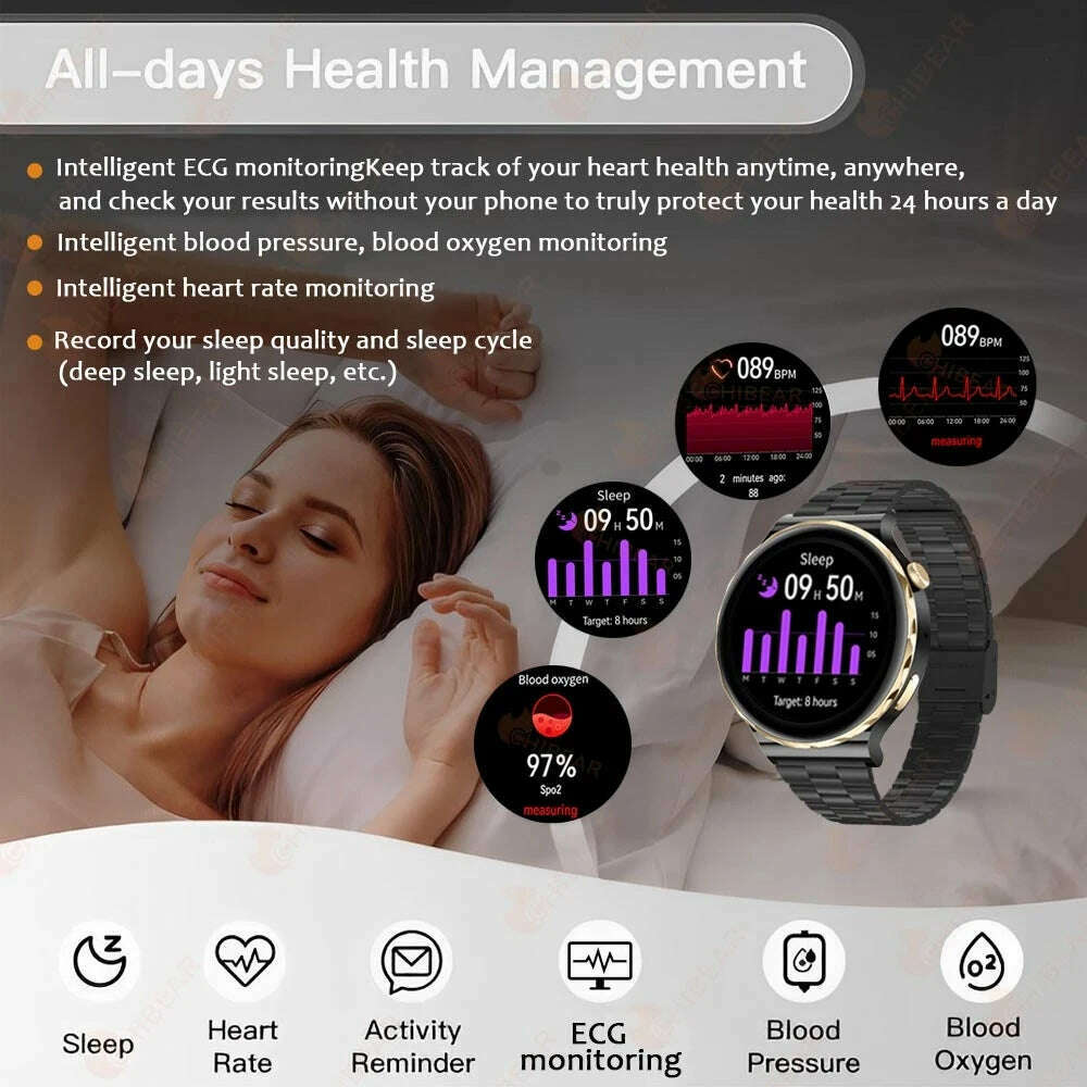 2024 New Fashion Women Smart Watch Heart Rate GPS Sport Fitness Watch Waterproof Voice Call AMOLED Smart Watch For Android IOS - KIMLUD
